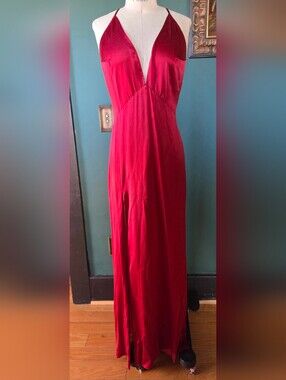 Reformation Silk Maxi Dress in Red Size Small Like New